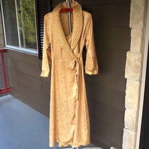 Victoria's Secret gold brocade robe and a nighty.  Looks like Old Hollywood !